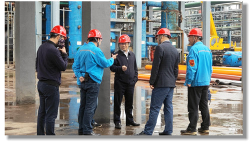 王大真到股份公司、宜都園區(qū)現場辦公